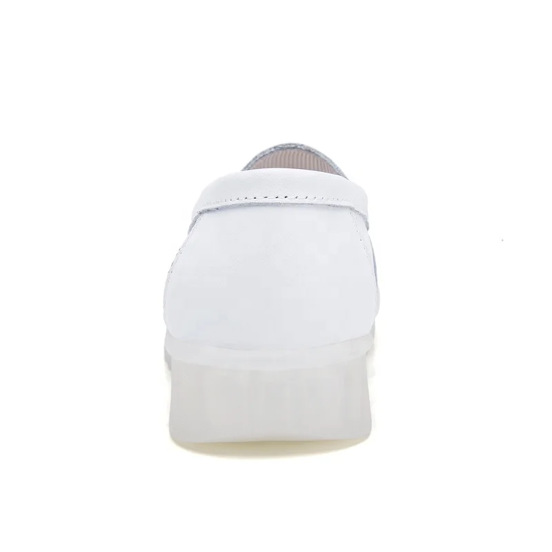 Модные больничные прозрачные туфли для медсестер, женская обувь на воздушной подошве, женская кожаная обувь для кормления, белая, оптовая продажа