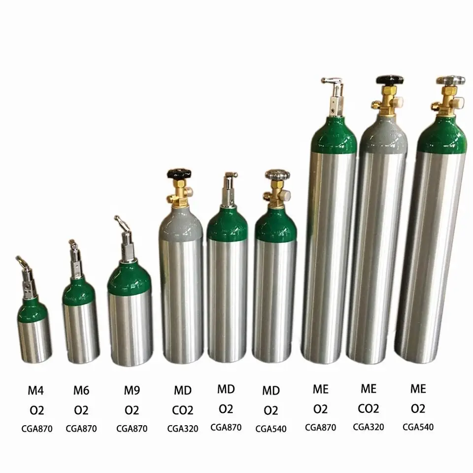 M60 10l Medical Oxygen Aluminum Gas Cylinder 150bar 250bar With Cga540 ...