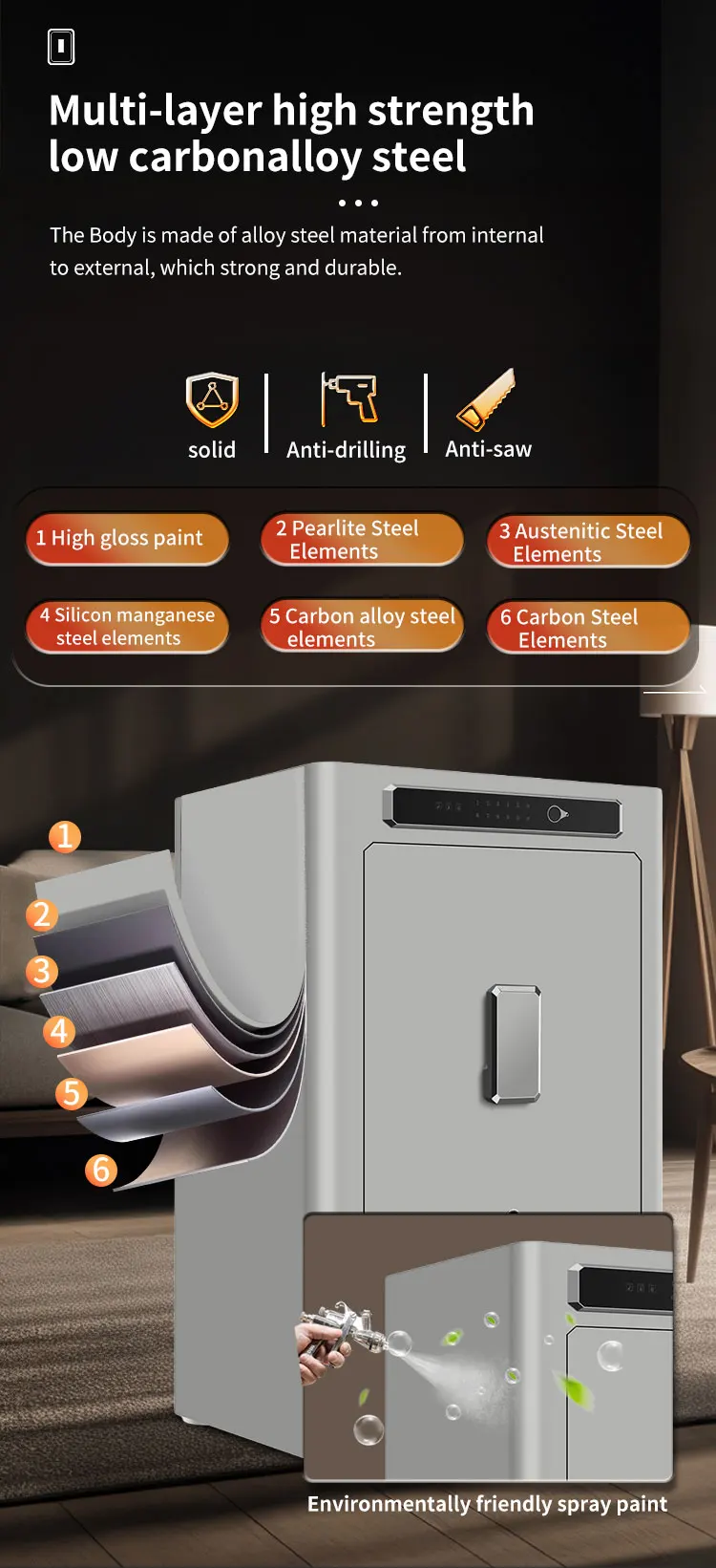 CEQSAFE TUYA APP WIFI Anti-Theft SteeL Office Home Safe Intelligent Fingerprint Password Safe Box details