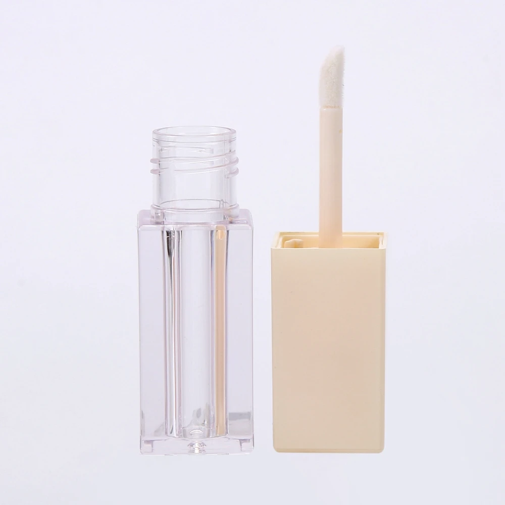 Popular white transparent empty lip gloss tube with big brush