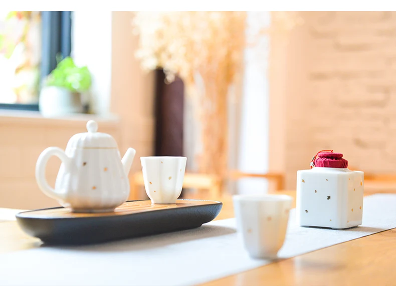 Customized Colorful Chinese Tea Set Kung Fu Porcelain Handmade Ceramic Tea Set Travel Teapot details