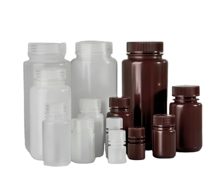 Пластиковая лабораторная посуда. Упаковка для химической продукции. Реактивы фасовка и упаковка. Крышка пэ для химреактивов. Порошок/ жидкость 50 г/ 30.