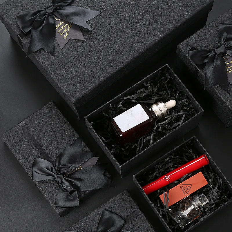 Empty Square Ribbon Gift Boxes Wholesale Birthday Valentine Jewelry Paper Gift Box details