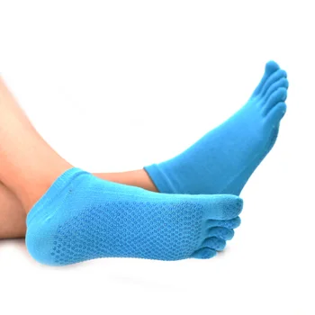 Customized Yoga Pilates Non Slip Finger Cotton Grip Socks