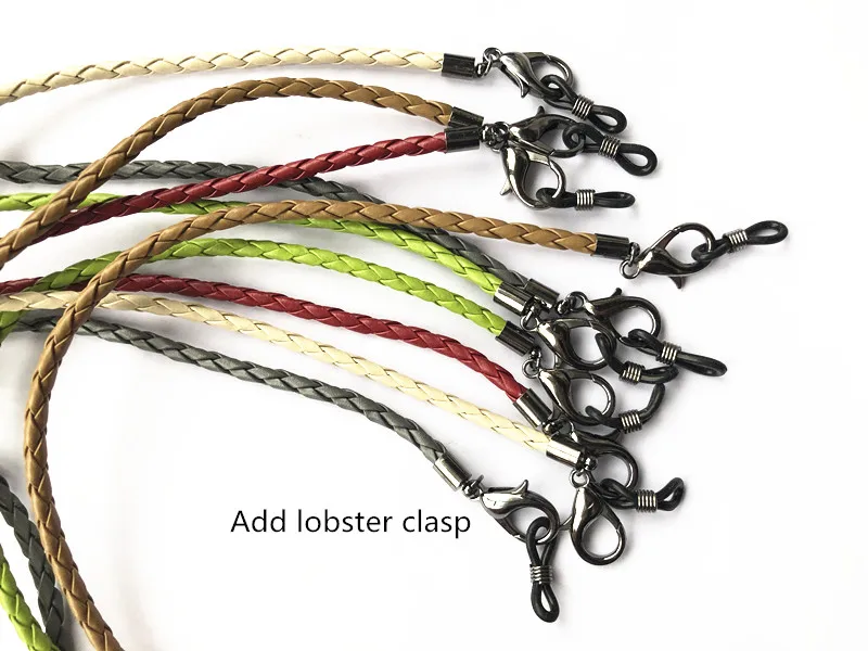 Custom Multi Color Braided Pu Cord Anti-lost Strap Face Masking Lanyard Eyeglasses Necklace Holder Masked Chain