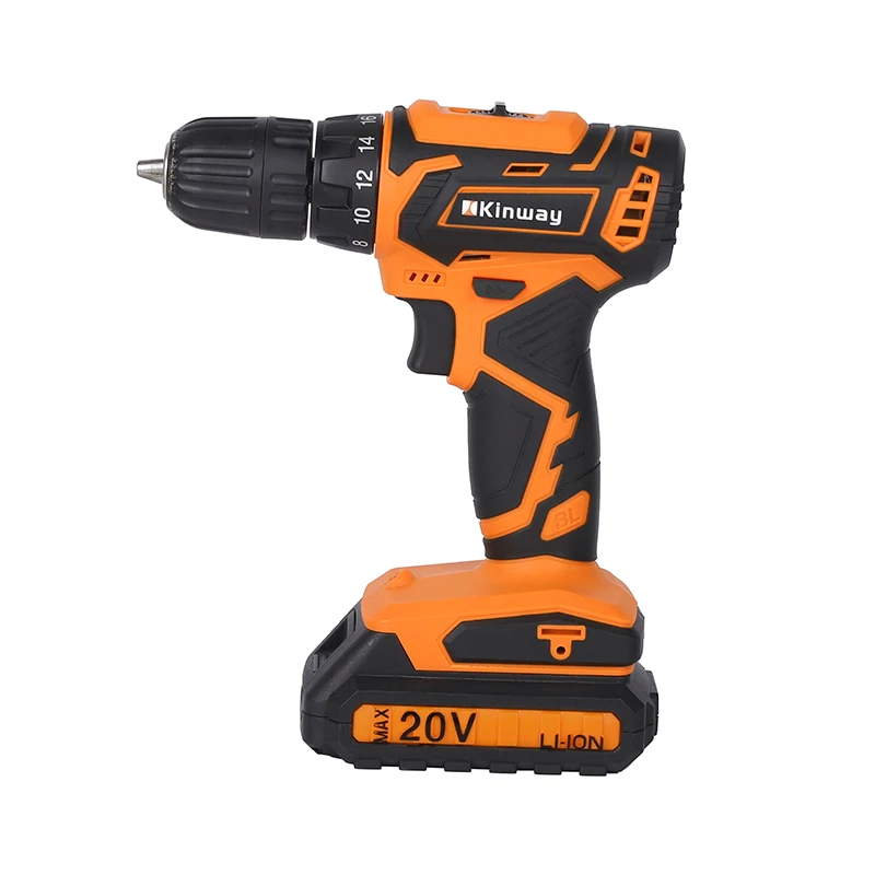 KINWAY 20V Cordless High Torque Lithium Battery Brushless Cordless  Drill Power Tools Kwcd2161