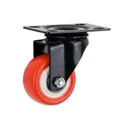 Durable red pu revolving wheels light duty 1.5/2/2.5 inch custom swivel caster wheels