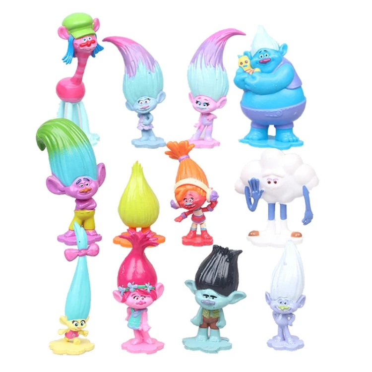 New Arrival Cartoon Action Figure Toy Lovely Trolls Pvc Figurines Mini ...