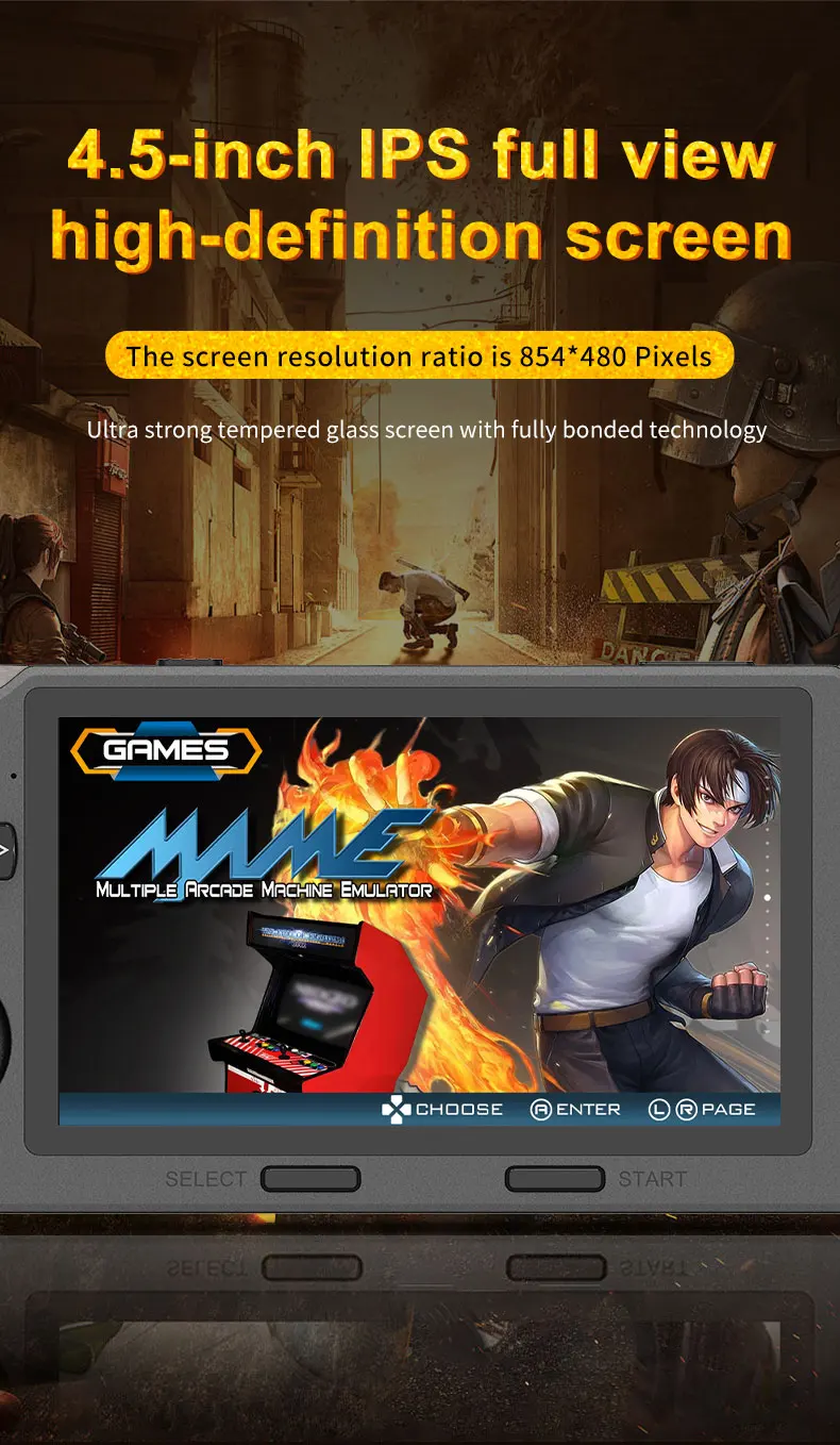 4.5 Inch IPS Screen Handheld Game Console with 20000 Games Retro Game Console Handheld for Kids