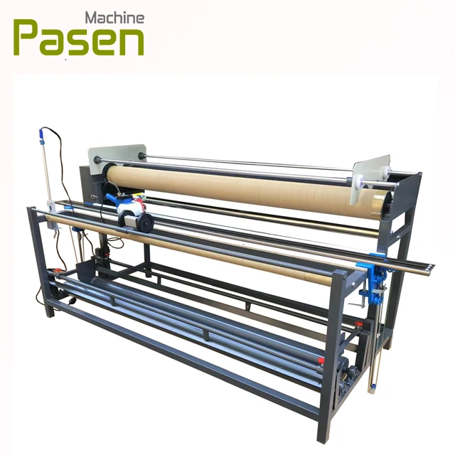 Simple Cloth Rolling Cutting  Machine  Fabric Rewinder Fabric Measuring Rolling Machine with Cutting System