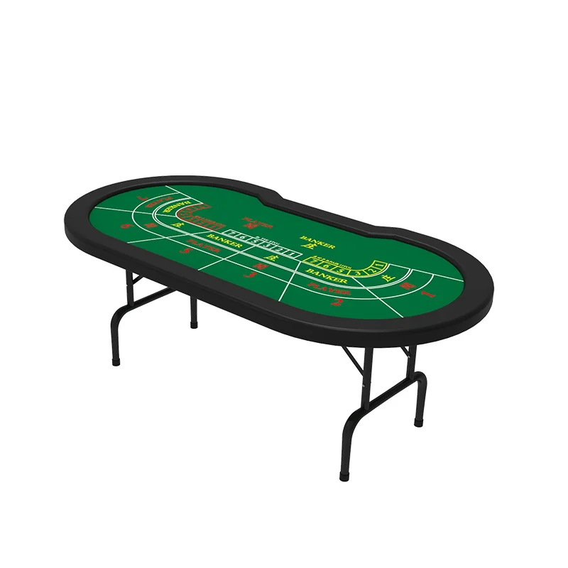 Овальный покерный стол для казино, 96 дюймов, зеленый цвет, складные ножки, покерный стол для продажи
