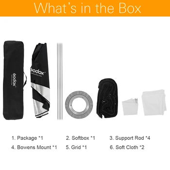 Godox 12"x 47" SB-FW 30 X 120cm Strip Honeycomb Grid Rectangular Softbox for Photo Strobe Studio Flash Softbox Bowens Mount detail image