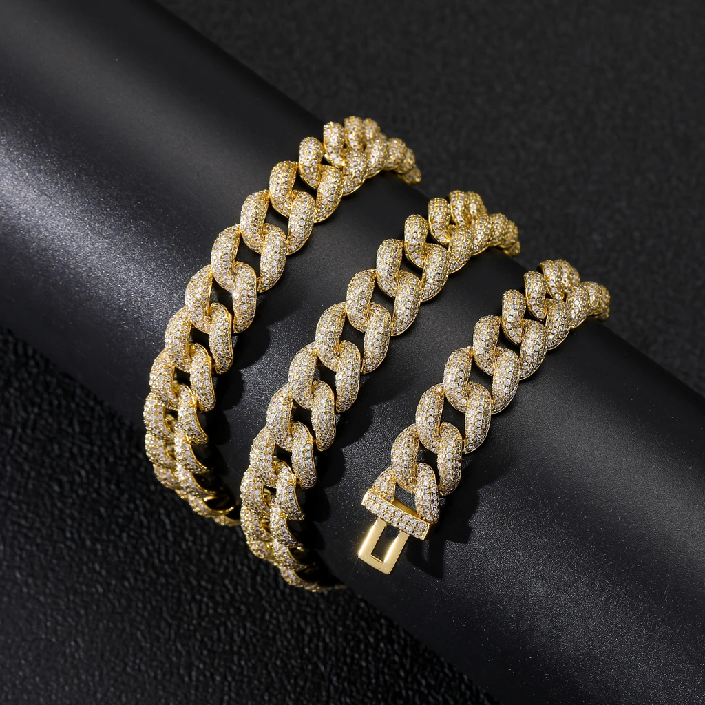 Gugots Iced Out Cuban Bracelet 20mm Bling Brass Zirconia India | Ubuy