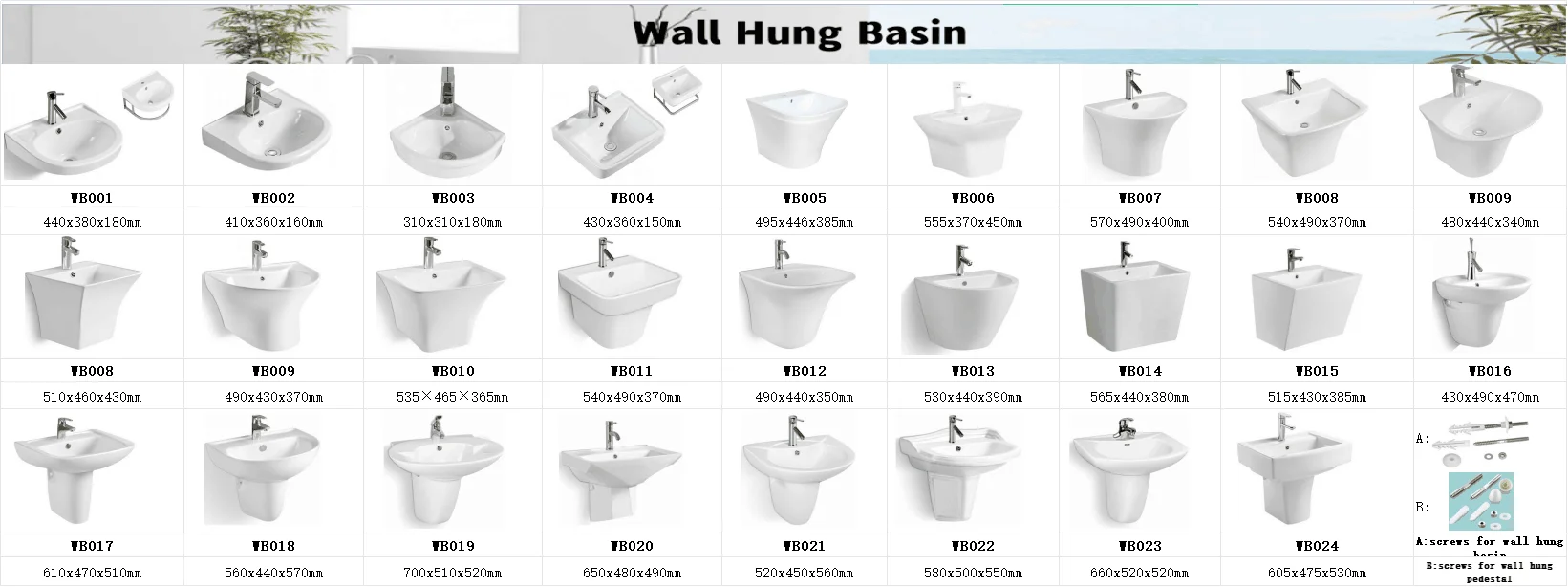 Saudi Iraq Bathroom 1 Piece Wash Basin Sink Ceramic Shower Wash Basin Wall Mounted Basin in Qatar Market