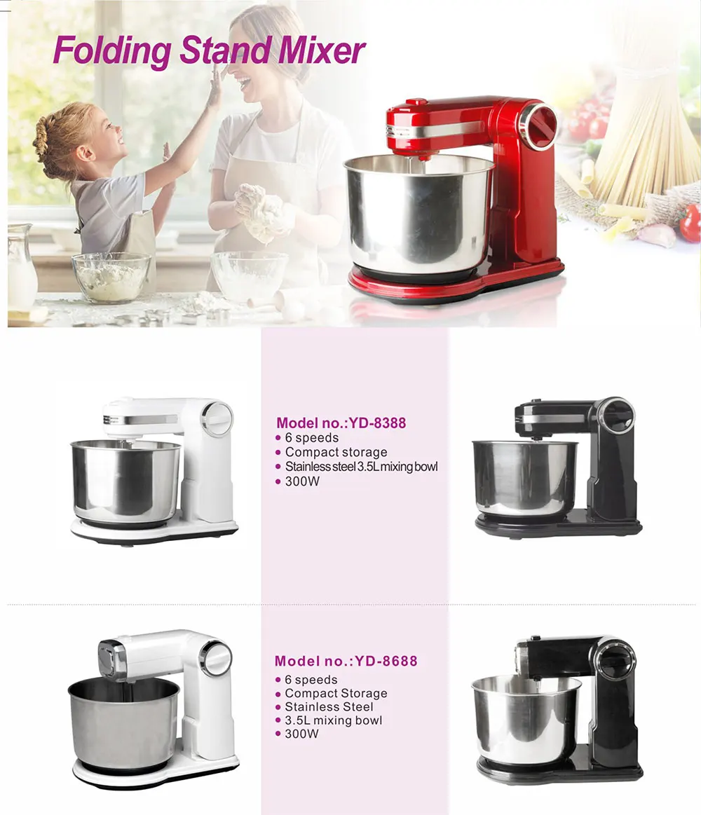 Hand Mixer Dessert Maker Chrome Decoration Stainless Steel Body Egg