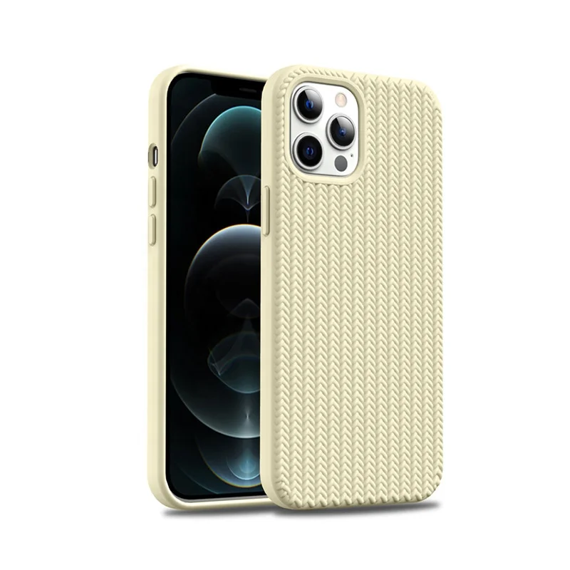 Woven Silicon Phone Case For Iphone 16 15 14 13 12 11 Plus Pro Max Solid Color Shockproof Back Cover