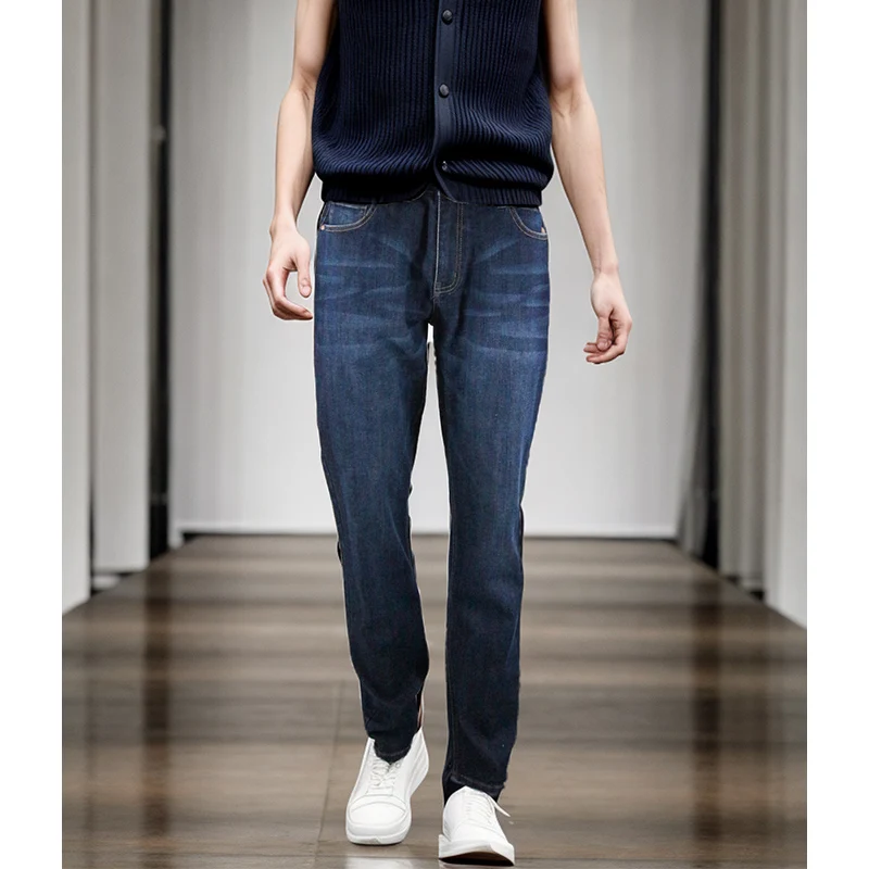 Fashion Jeans for Men Wholesale Jean Pants Slim Fit Men Designer Stretch Denim Blue and Black Jeans Men