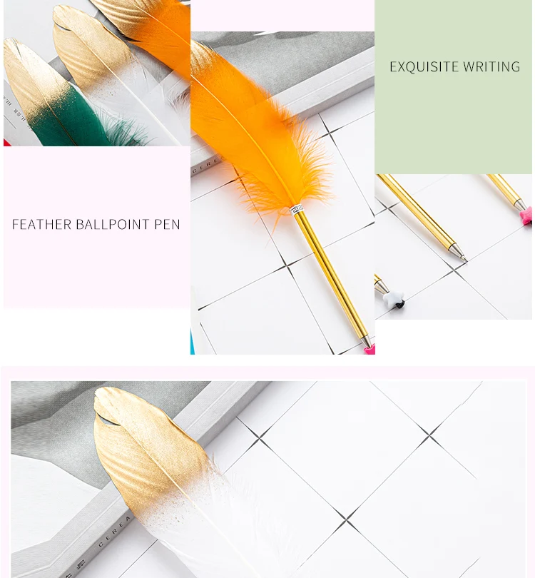 Hot Selling Novelty Feather Pen For School Office Writing Cheap Custom Promotional Pen For Gift