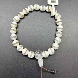 Wholesale High-quality Natural Stone Striped zebra Agate Loose Round Bead Jewelry