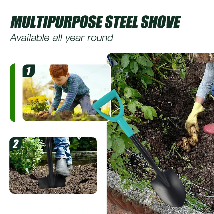 product high quality mini  garden tools  farm outdoor steel  metal garden  spade digging shovel with handle-4