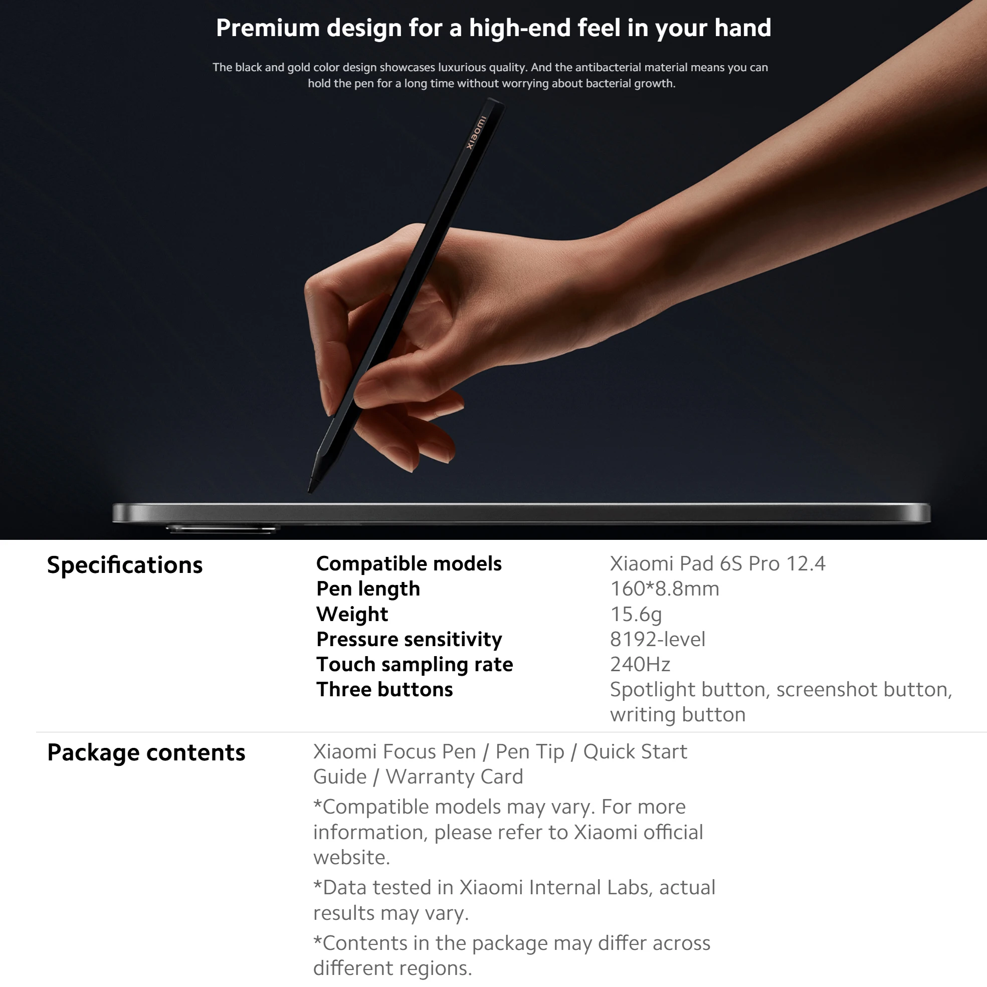 Xiaomi Focus Pen - Precision Stylus for Xiaomi Pad 6S Pro