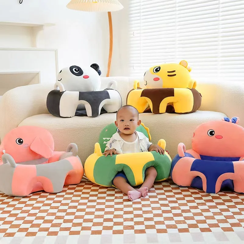 Baby Support Seat Sitting Learning Soft Stuffed Elephant Chair Plush Animal Shaped Baby Sofa