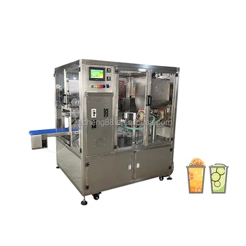 Fruit Juice Drinking water Cup  Cold Beverage PP Cup Plastic Iced Coffee plastic Cups Filling Sealing Machine packing machine