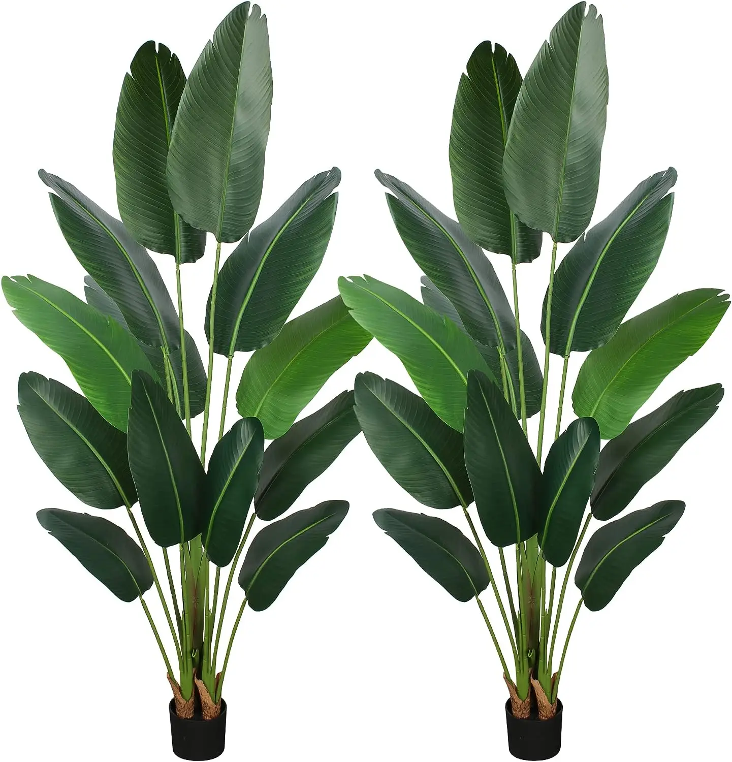 Artificial Birds of Paradise Palm Pot Plant Faux Banana Travelers Palm Trees Fake Traveler Banana Tree for Indoor Outdoor Decor