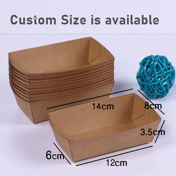 Bio Tek 1/2 Lb Kraft Paper #50 Food Tray / Boat - 4 1/4" X 2 3/4" X 1 1/2" - 400 Count Box - View #9