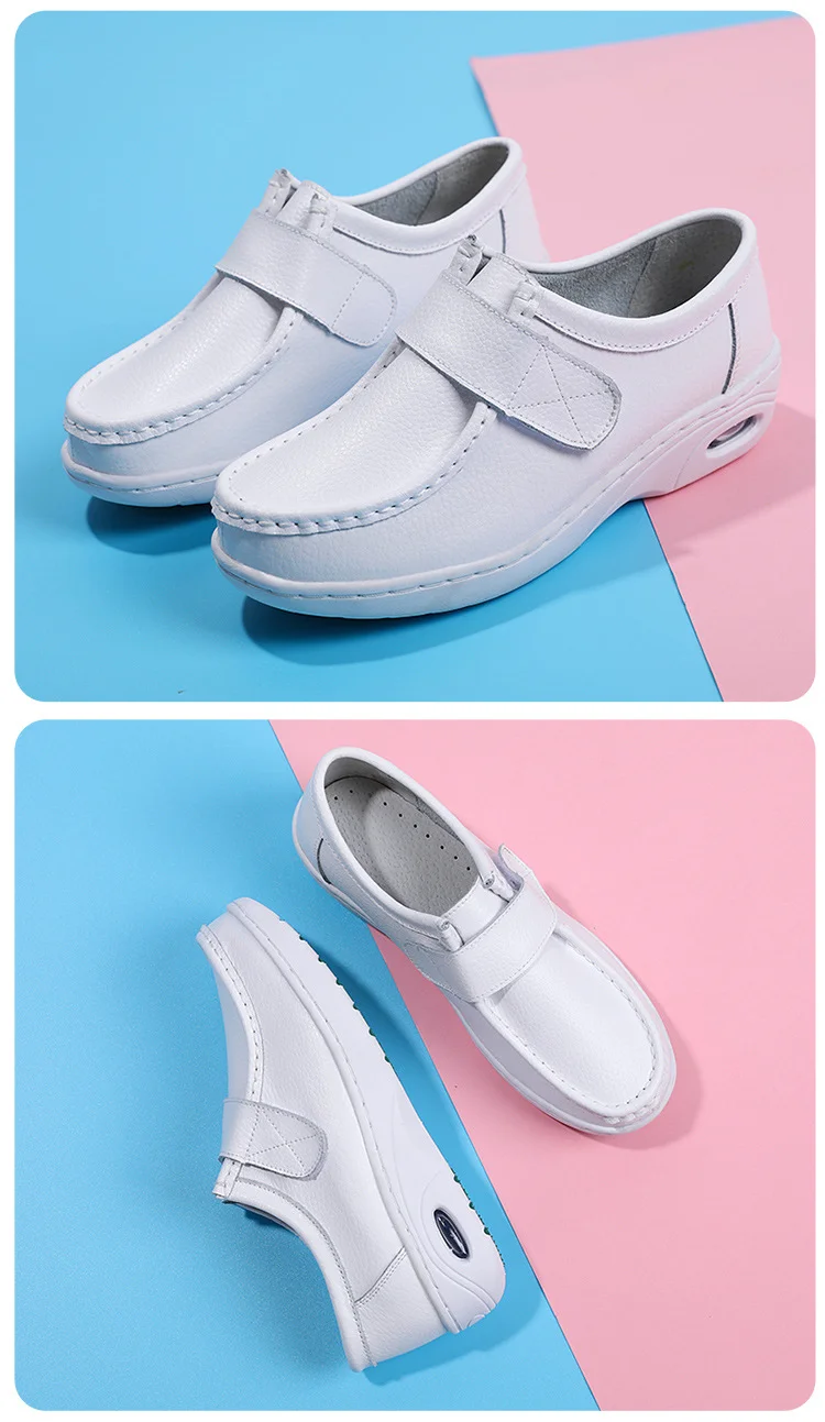Hot Sale Nurse Shoes for Women Nursing Hospital White Shoes Comfort Breathable Soft Bottom Flat Anti-slip Safety Work Shoes