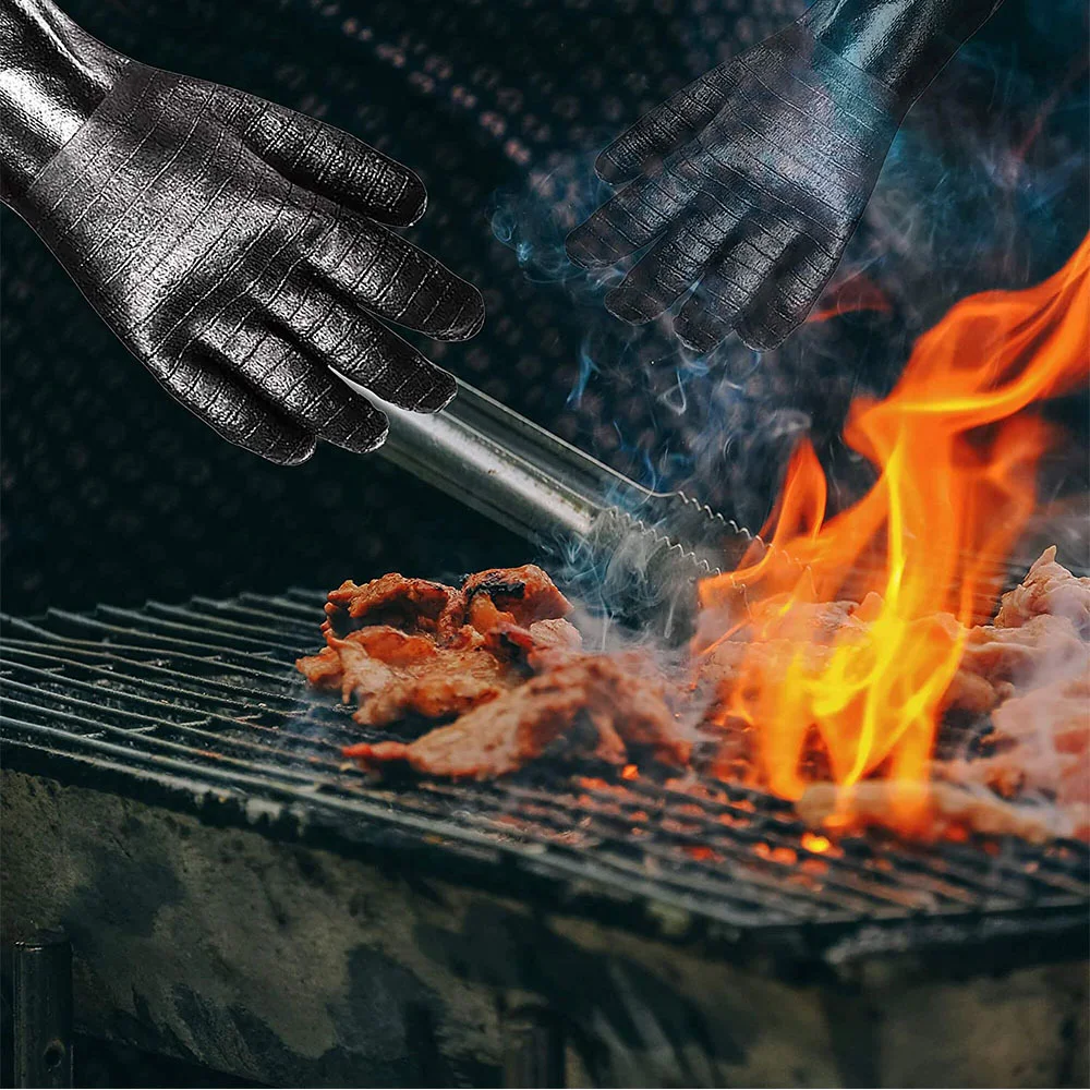 Customized Neoprene BBQ Gloves OEM ODM Oil-proof Waterproof High Temperature Resistant Dishwasher Safe Gift details
