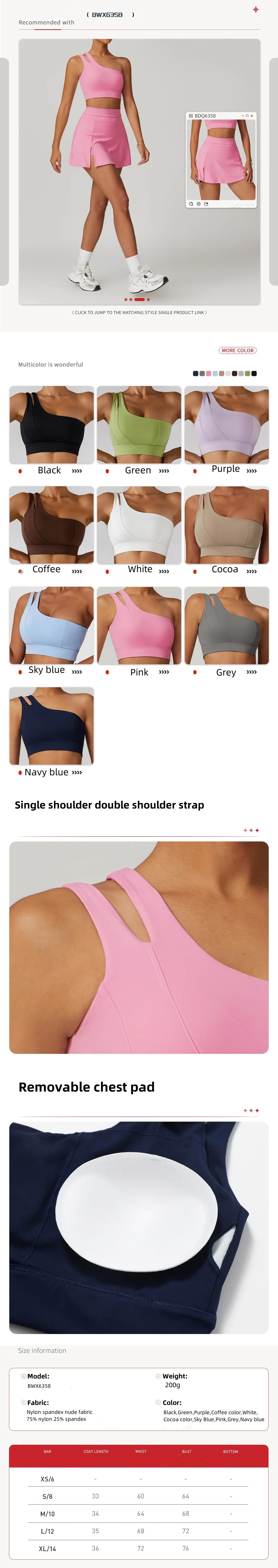 Ladies Customized Logo Sportswear irregular one-shoulder strap yoga bra Women's Summer fitness bra breathable yoga Gym Wear manufacture