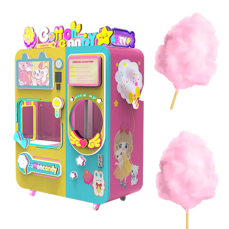 Make Money Fully Automatically Fairy Floss Cotton Candy Vending Machine