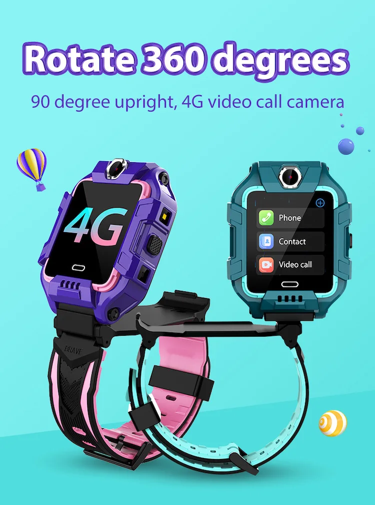 Y99A Kids GPS Smart Watch 4G GPS+WiFi+LBS Location SIM Dual Camera  360-degree Rotation Smartwatch