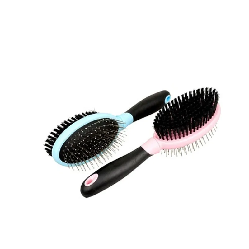 Double Sides Pet Dog Cat Comb Brush Pet Fur Grooming Tool Long Short Hair Blue/Pink