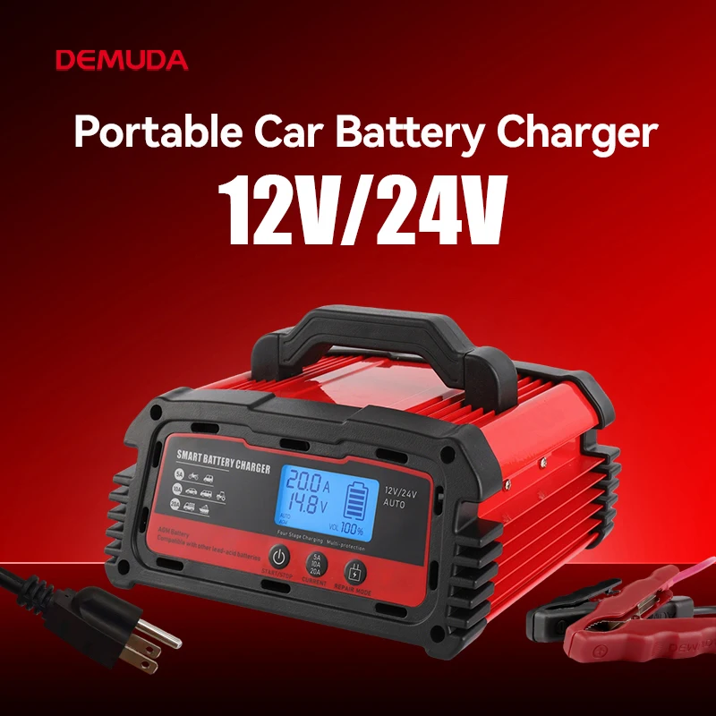 スマートカーバッテリー充電器 12V 20A 24V 5A-10A メンテナンス用