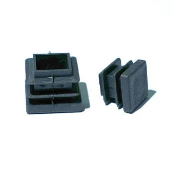 Black Plastic Ribbed Rectangular Blanking End Caps Inserts Fasteners for Secure Assembly and Fitting