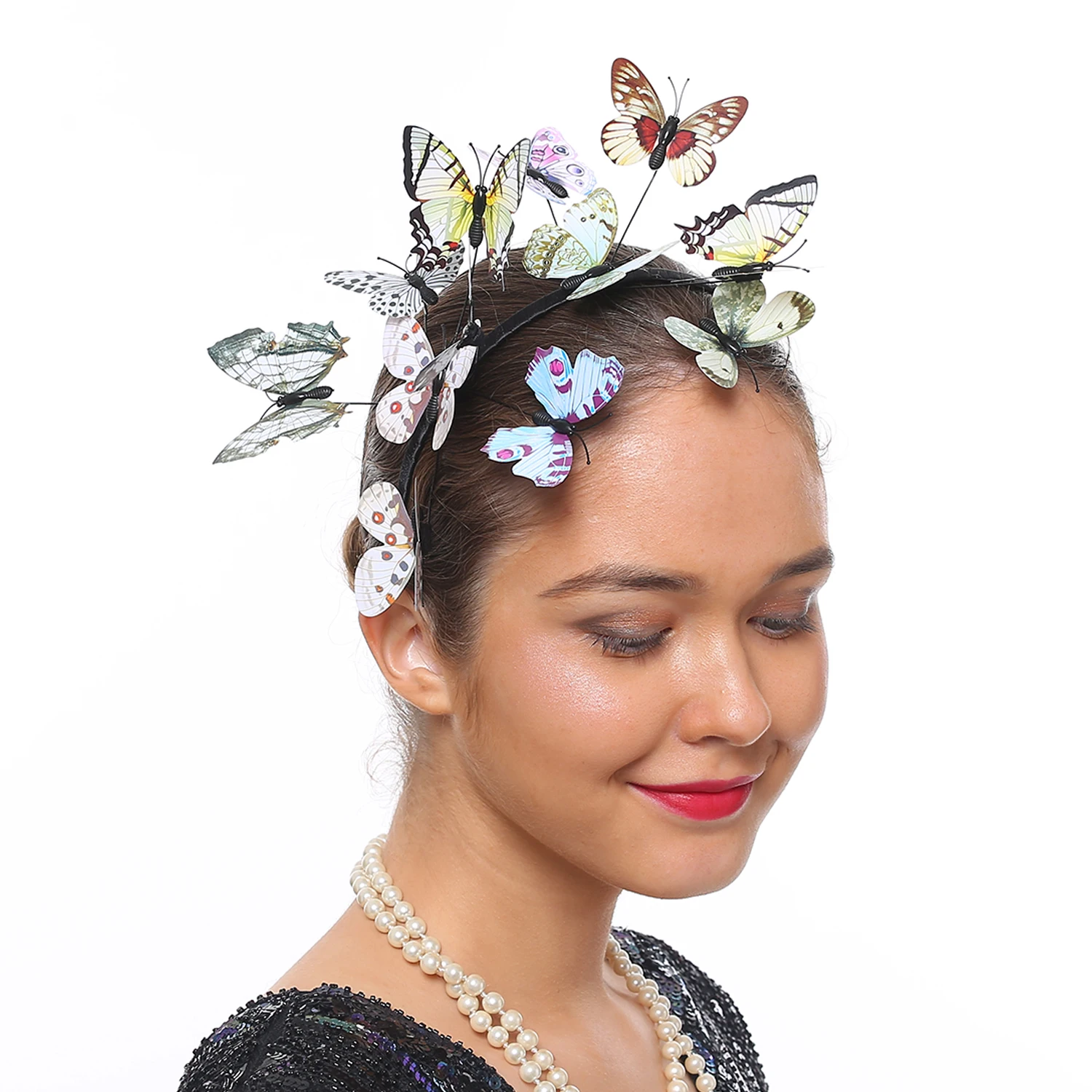 Hot Selling Colorful Butterfly Fascinator Hat Charming 