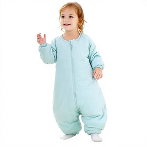 Baby Sleep Bag with Feet Winter Long Sleeve Wearable Blanket with Legs Sack Toddler Thicken 2.5 TOG (Blue 2T-4T Year)