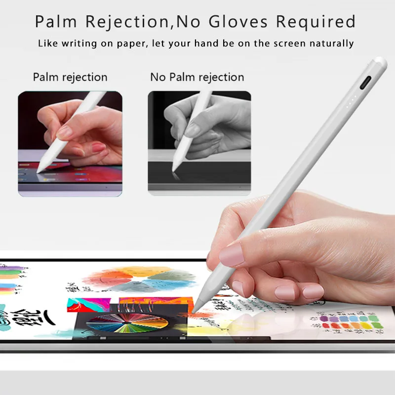 Custom Universal Metal Tablet Stylus Capacitive Active Touch S Pen with Palm Rejection for Apple iPad Screen