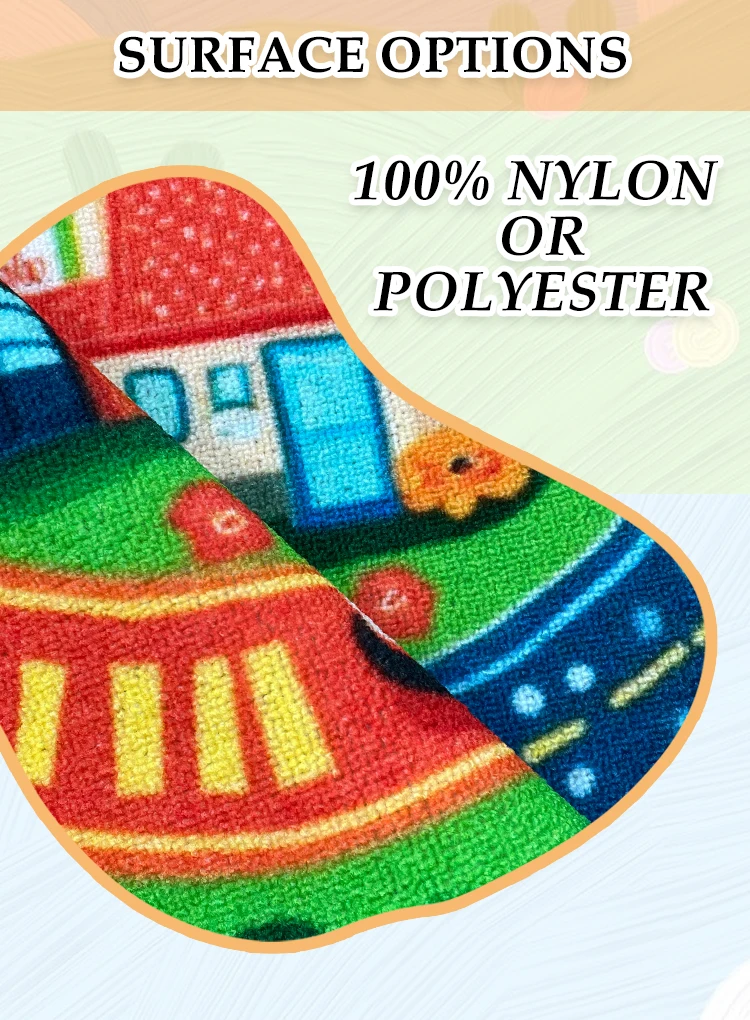 Best Price Children's Rug Nylon Rubber Mat Indoor Printed Pattern Kids Room Rug