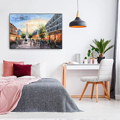 Paris Street View Eiffel Tower Landscape Print Painting Custom Style Home Hotel Model Room Hanging Picture