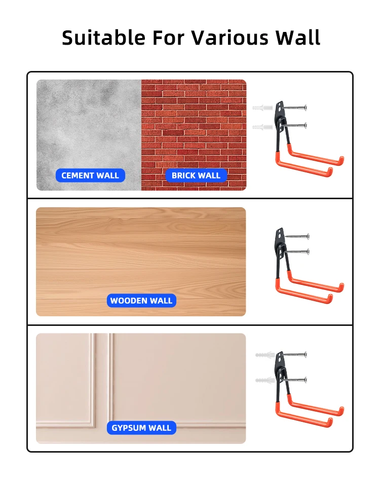 Heavy Duty Garage Tool Organizer Wall Mounted Garage Storage Hooks For Hanging Items details