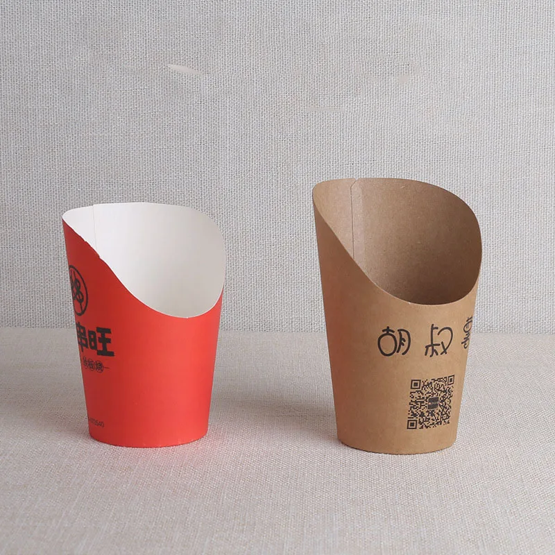 Kraft Paper French Fries Cup Disposable Fried Chicken Popcorn Food Grade Factory Wholesale Food Package