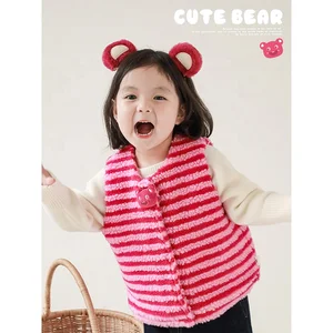 YOEHYAUL New Arrival Coloured Velvet Warm Baby Vests Infant Vest Toddler Boys Girls V Neck Knitted Sweater Vest for Kids
