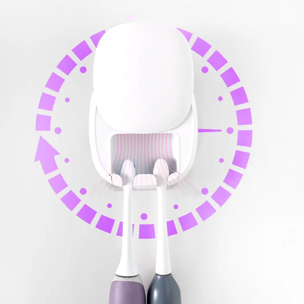 Перезаряжаемый UVC светодиодный очиститель зубной щетки дезинфицирующее средство Мини стерилизатор с двумя слотами для бритвы