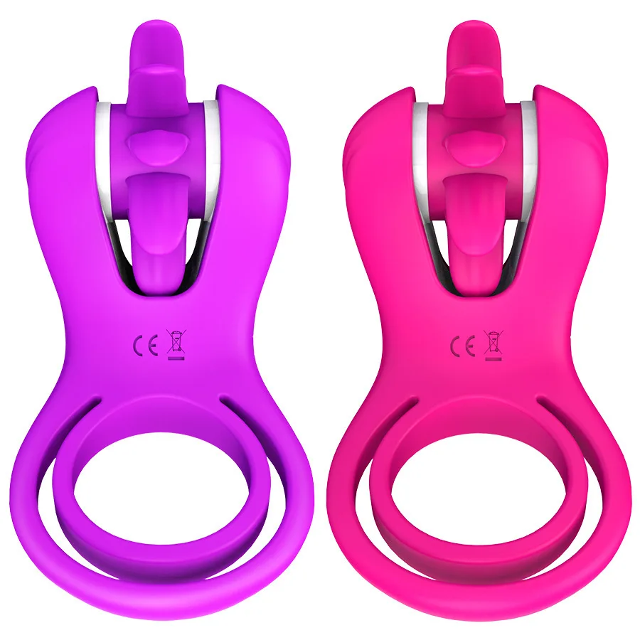10 Frequency Rotation Magic Tongue Vibrator Ring Universal Female Vibration Shocking Eggs Penis Rings Product