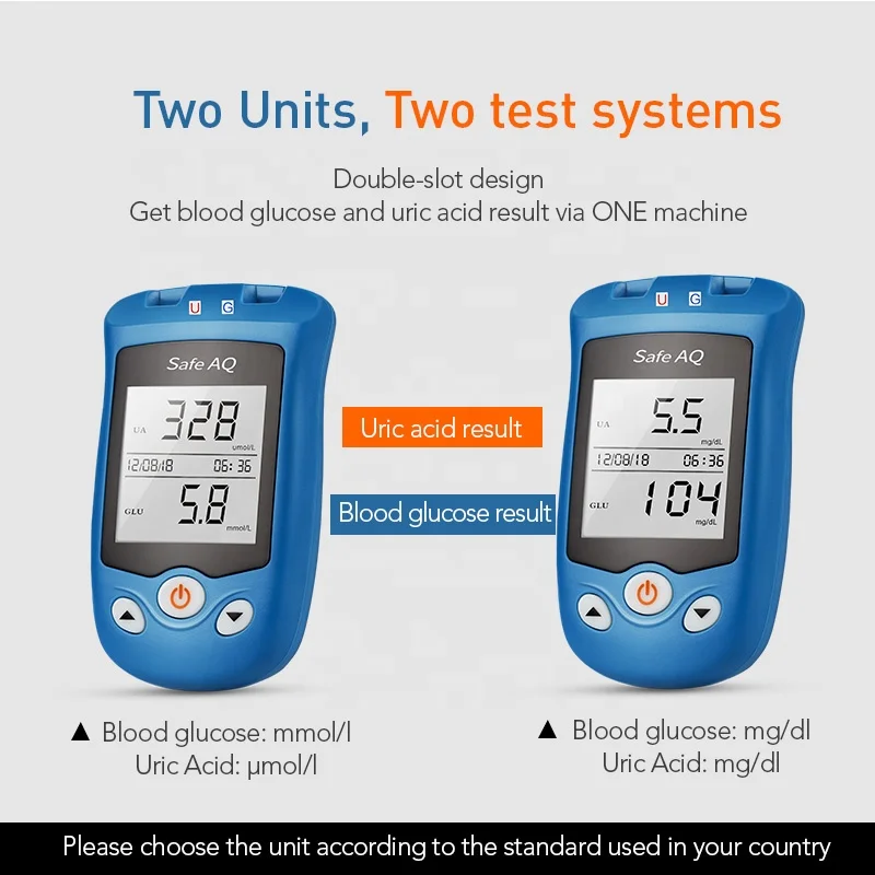 
 Sinocare 2 in1 безопасная UG для измерения уровня глюкозы в крови мочевой кислоты метр, Быстрая проверка для измерения уровня глюкозы в крови монитор Счетчик без крови  