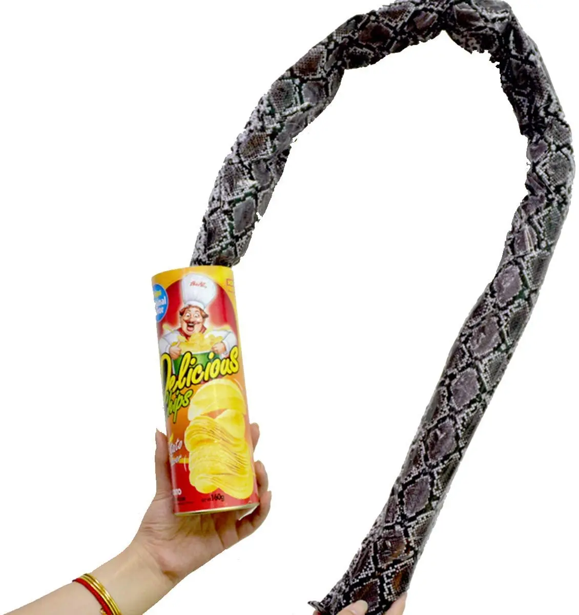 Potato Chip Snake In A Can Gag Gift Prank Funny Scary Shock Halloween