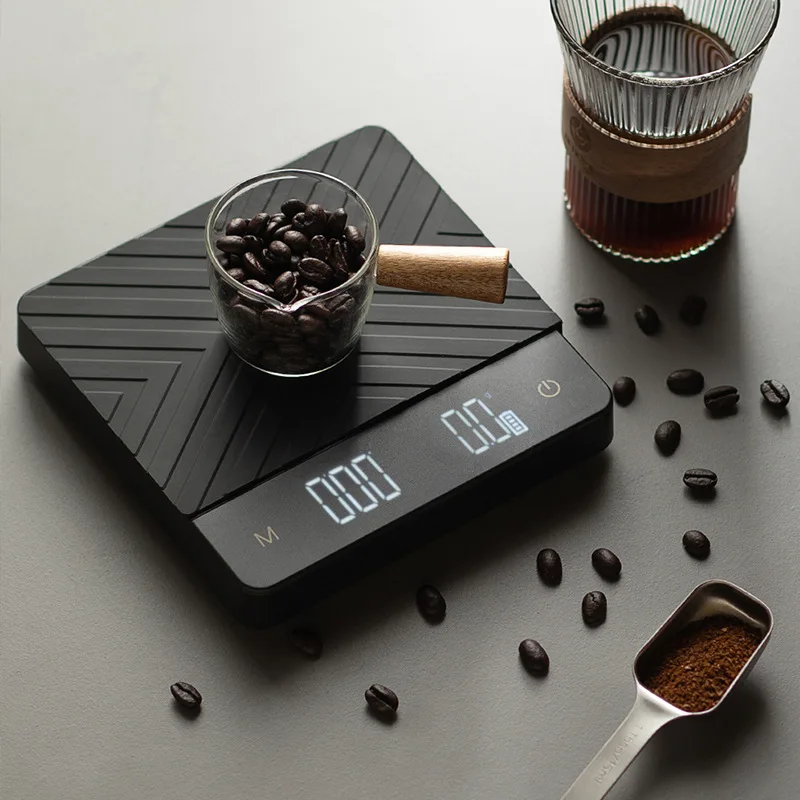 Metal Coffee Scale With Auto Timer — Rechargeable Espresso Scale, 2kg/0.1g, 3 Brew Modes, Flow Rate Display For Pour-Over & Espresso